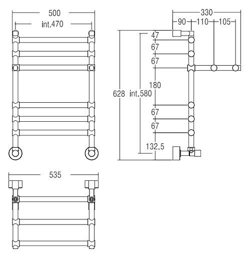 Margaroli Полотенцесушитель Sole 452 бронза – фотография-2