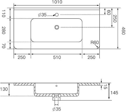 Allen Brau Мебельная раковина Paris 100 4.61002.20 белая – картинка-3