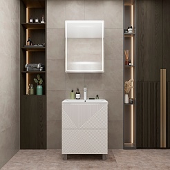 Mixline Тумба с раковиной Вектор 65 белая – фотография-8