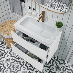 Vivon Тумба под раковину Ostin 60 подвесная белая матовая – фотография-4