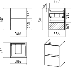 Misty Тумба под раковину Алиса 40 подвесная белая – фотография-5