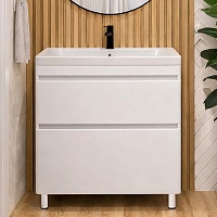 Vivon Тумба с раковиной Atwood 80 напольная белая матовая