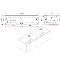 Зов Мебель для ванной Кито 120 подвесная белая/тростник – фотография-3