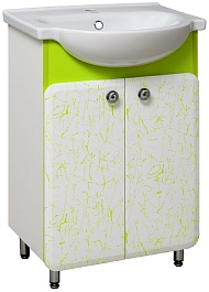 Runo Тумба с раковиной Капри 55 салатовая – фотография-1