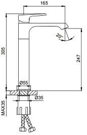 Frap Смеситель для раковины H71-9 F1071-29 оружейная сталь – фотография-3