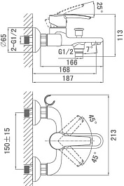 D&K Смеситель "Valerius Rhein DA1363201" для ванны – фотография-3