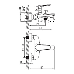 Iddis Смеситель для ванны с душем Harizma HARSB00i02 – фотография-2