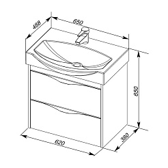 Aquanet Тумба с раковиной "Франка 65" слоновая кость – фотография-8