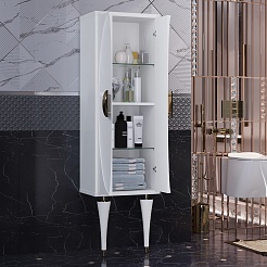 Opadiris Шкаф пенал Ибица 45 белый/золото – фотография-3