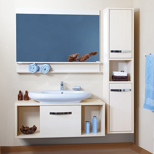 Бриклаер Зеркало для ванной "Куба 120" светлая лиственница – фотография-2