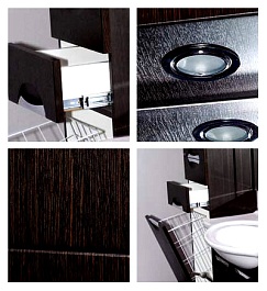 Misty Пенал для ванной Глория R венге с б/к – фотография-4