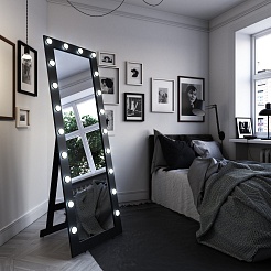 Continent Зеркало гримерное 600x1750 черное – фотография-11