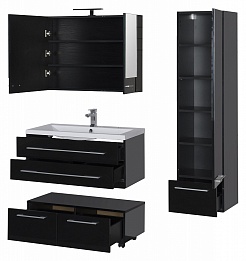 Aquanet Тумба подкатная "Нота 90" черная – фотография-11