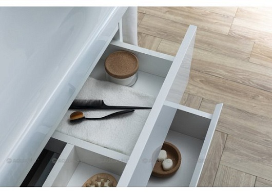 Aquanet Комплект мебели Беркли 80 белый глянец/дуб рошелье – фотография-10