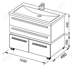 Aquanet Тумба подкатная "Нота 100" венге – фотография-2
