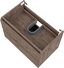 Teymi Тумба с раковиной Laina 75 подвесная дуб темный – фотография-8