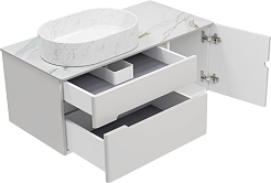 Brevita Мебель для ванной Pallisandro 100 L подвесная серая матовая – фотография-7