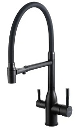 Frap Смеситель для кухни F4398-6 черный – фотография-1