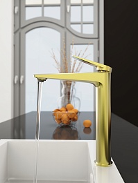 Tokito Смеситель для раковины KIN брашированное золото TOK-KIN-1012 – фотография-11