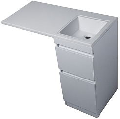 Style Line Тумба с раковиной Даллас 100 Люкс R, белая PLUS – фотография-3