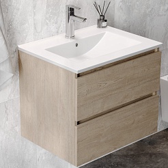 Teymi Тумба с раковиной Laina 70 подвесная дуб светлый – фотография-2