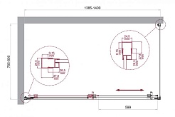BelBagno Душевой уголок Luce 140/80 LUCE-AH-2/1-140/80-C-Cr – фотография-6