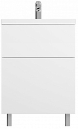 Am.Pm Тумба с раковиной Gem 60 белый глянец,напольная, с 2 ящиками – фотография-1