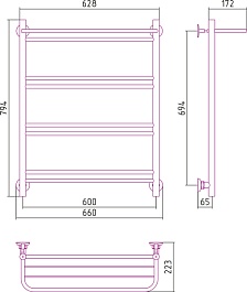 Стилье Полотенцесушитель Версия-Н1 800х600 – фотография-2
