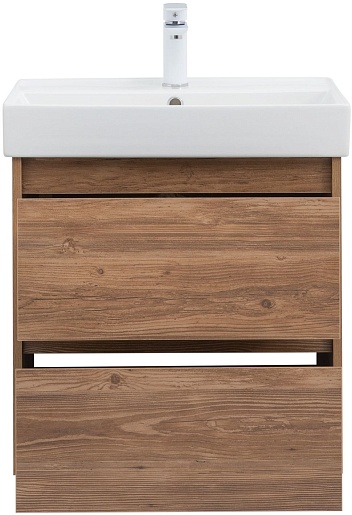 Aquanet Тумба под раковину Nova Lite 60 подвесная дуб шоколадный – картинка-7