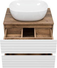 Brevita Мебель для ванной Dakota 60 подвесная дуб галифакс олово/белая – фотография-3