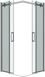Grossman  Душевой уголок Classic 100x100x195 квадратный профиль хром стекло прозрачное – фотография-2