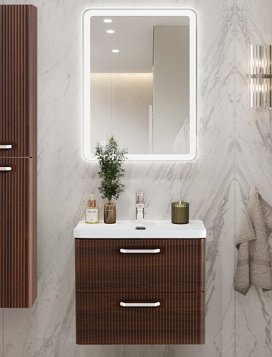 BelBagno Тумба с раковиной Due 50 подвесная Noce ручки Белый – картинка-9