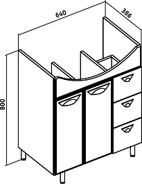 Runo Тумба с раковиной Лидия 70 – фотография-5