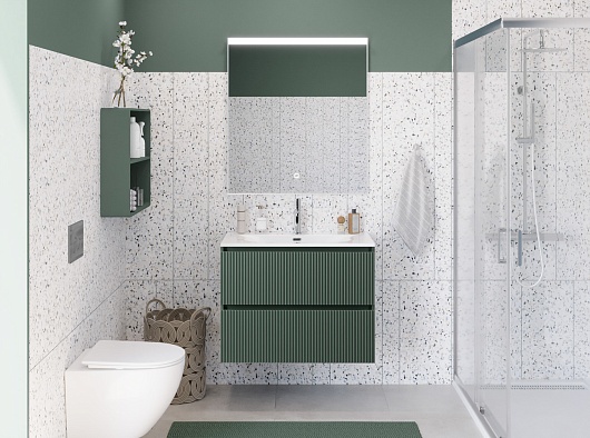 BelBagno Тумба с раковиной Uno mini 80 подвесная Еловый матовый с раковиной BB-8099-3-80 – картинка-11