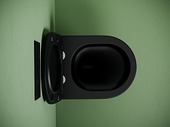 Ceramicanova Подвесной унитаз Uno Торнадо CN11001TMB чёрный матовый – фотография-2