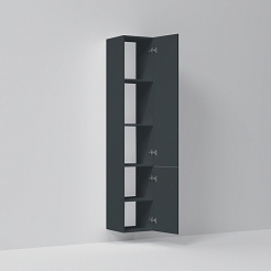 Am.Pm Шкаф пенал для ванной Gem 30 R подвесной графит матовый – фотография-6