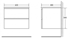 BelBagno Тумба с раковиной LUCE 600 Stucco Cemento Leggero – фотография-3