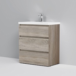 Am.Pm Мебель для ванной Gem S 75 светлый дуб, напольная, с 3 ящиками – фотография-9