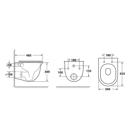 Owl 1975 Унитаз безободковый Eter Cirkel-H с сиденьем DP микролифт – картинка-5