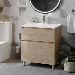 Teymi Тумба под раковину Laina 75 дуб светлый – фотография-7