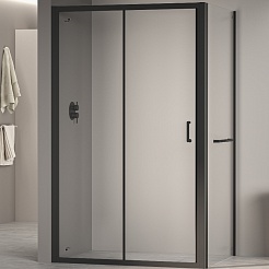 RGW Душевой уголок Passage PA-74-1B (PA-14B + Z-060-2B) 120x90 профиль черный стекло прозрачное – фотография-1