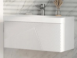 Velvex Тумба с раковиной Edge 80.1Y белый глянец – фотография-1