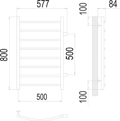Terminus Полотенцесушитель водяной Классик П8 500x800 БП500 хром – фотография-3