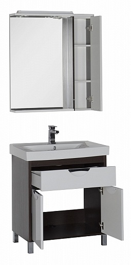 Aquanet Зеркальный шкаф "Гретта 75" венге – картинка-7