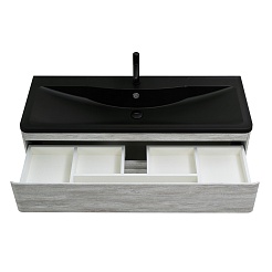 BelBagno Мебель для ванной Albano 120 подвесная Rovere Vintage Bianco с раковиной BB1200/455-LV-ART-ALR-NERO – фотография-7