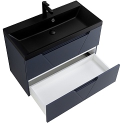 BelBagno Мебель для ванной Vittoria 90 Grigio Opaco с раковиной BB900/450-LV-ART-AST-NERO – фотография-9