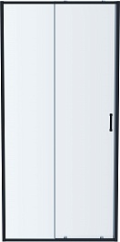 Aquatek Душевая дверь в нишу Ария 100x200 AQ ARI RA 10020BL профиль черный стекло прозрачное – фотография-1