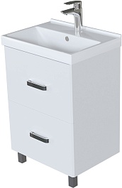 Mixline Мебель для ванной Стив 60 R 2 ящика белая – фотография-4