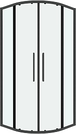 Grossman  Душевой уголок Cosmo 100x100x195 четверть круга профиль графит сатин стекло прозрачное – фотография-1