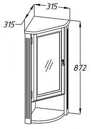 Opadiris Угловой шкаф Клио 32 L белый матовый – фотография-3